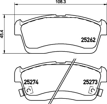 HELLA 8DB 355 028-861 - Brake Pad Set, disc brake autospares.lv