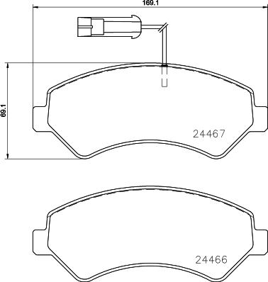 HELLA 8DB 355 023-011 - Brake Pad Set, disc brake autospares.lv