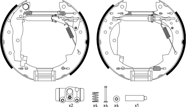 HELLA 8DB 355 022-731 - Brake Shoe Set autospares.lv