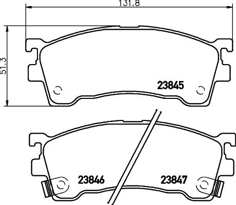 HELLA 8DB 355 027-971 - Brake Pad Set, disc brake autospares.lv