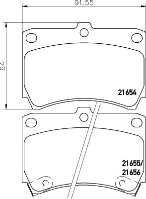 HELLA 8DB 355 027-141 - Brake Pad Set, disc brake autospares.lv