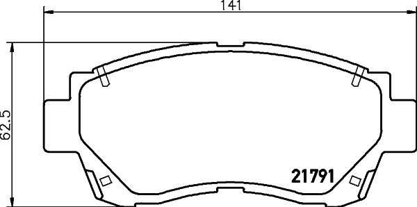 HELLA 8DB 355 027-311 - Brake Pad Set, disc brake autospares.lv