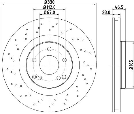 HELLA 8DD 355 109-412 - Brake Disc autospares.lv