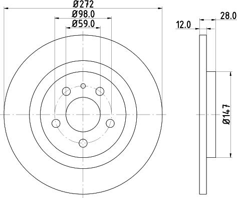 HELLA 8DD 355 109-151 - Brake Disc autospares.lv