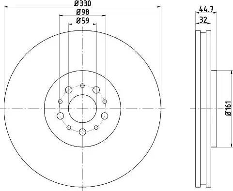 HELLA 8DD 355 109-381 - Brake Disc autospares.lv