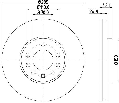 HELLA 8DD 355 109-241 - Brake Disc autospares.lv