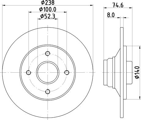 HELLA 8DD 355 124-171 - Brake Disc autospares.lv