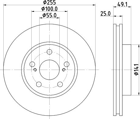 HELLA 8DD 355 104-891 - Brake Disc autospares.lv