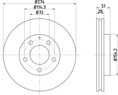 HELLA 8DD 355 105-081 - Brake Disc autospares.lv