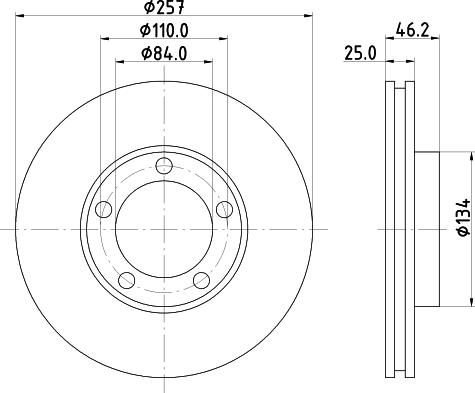 HELLA 8DD 355 105-181 - Brake Disc autospares.lv