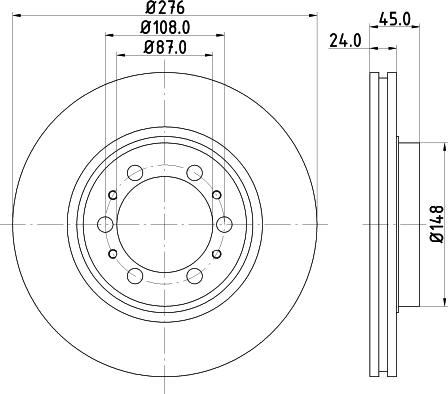 HELLA 8DD 355 105-131 - Brake Disc autospares.lv