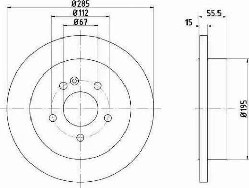 HELLA 8DD 355 122-121 - Brake Disc autospares.lv