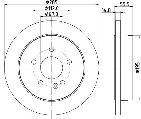 HELLA 8DD 355 105-852 - Brake Disc autospares.lv