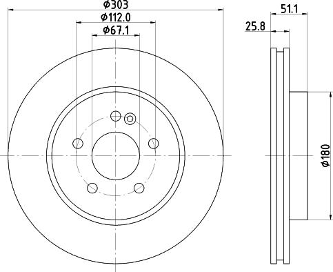 HELLA 8DD 355 105-832 - Brake Disc autospares.lv