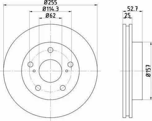 HELLA 8DD 355 105-241 - Brake Disc autospares.lv