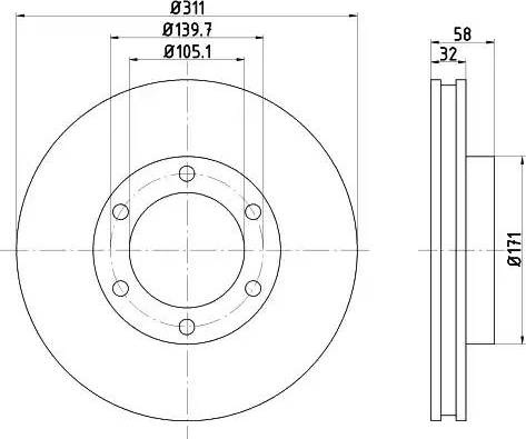 HELLA 8DD 355 105-211 - Brake Disc autospares.lv