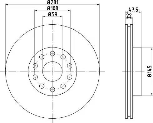 HELLA 8DD 355 106-291 - Brake Disc autospares.lv