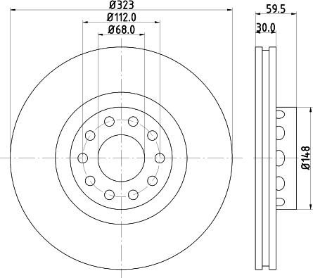 HELLA 8DD 355 106-702 - Brake Disc autospares.lv