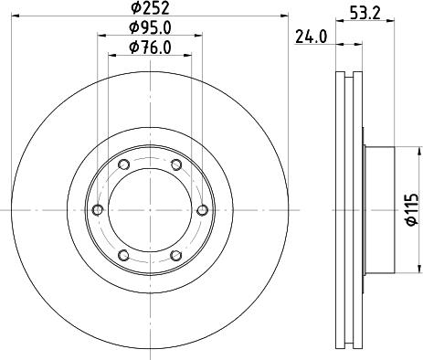 HELLA 8DD 355 100-331 - Brake Disc autospares.lv