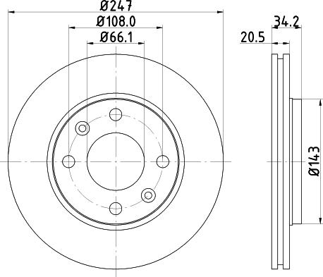 HELLA 8DD 355 101-801 - Brake Disc autospares.lv