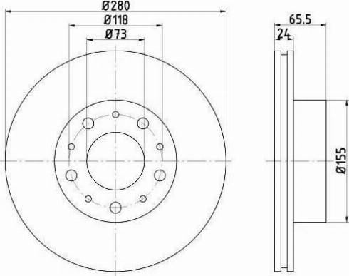 HELLA 8DD 355 109-001 - Brake Disc autospares.lv