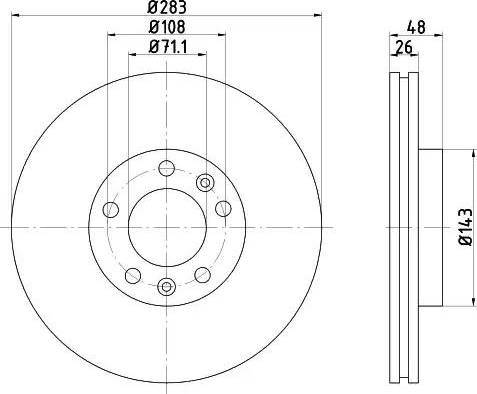 HELLA 8DD 355 108-411 - Brake Disc autospares.lv