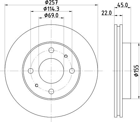 HELLA 8DD 355 103-291 - Brake Disc autospares.lv