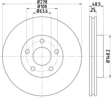 HELLA 8DD 355 119-491 - Brake Disc autospares.lv