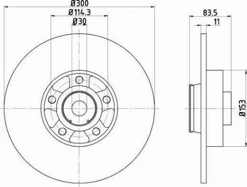 HELLA 8DD 355 119-311 - Brake Disc autospares.lv