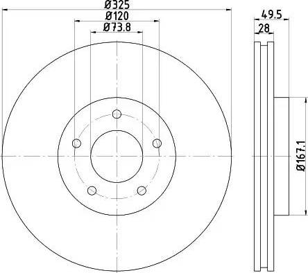 HELLA 8DD 355 115-951 - Brake Disc autospares.lv