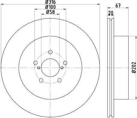 HELLA 8DD 355 115-131 - Brake Disc autospares.lv