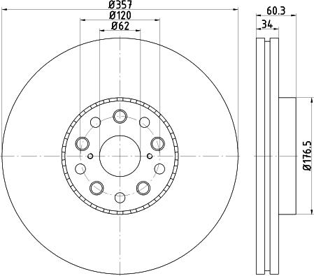 HELLA 8DD 355 116-911 - Brake Disc autospares.lv