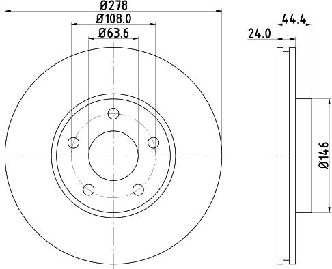 HELLA 8DD 355 110-282 - Brake Disc autospares.lv