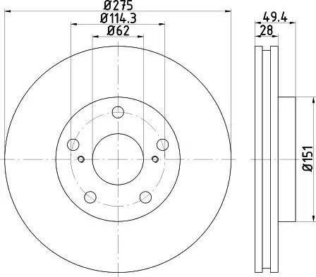 HELLA 8DD 355 111-611 - Brake Disc autospares.lv