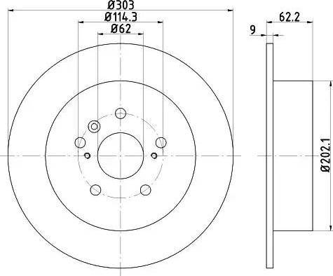 HELLA 8DD 355 112-401 - Brake Disc autospares.lv