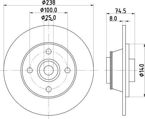 HELLA 8DD 355 113-441 - Brake Disc autospares.lv