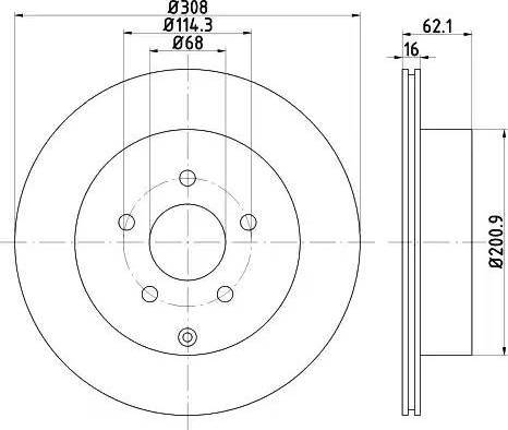 HELLA 8DD 355 113-031 - Brake Disc autospares.lv