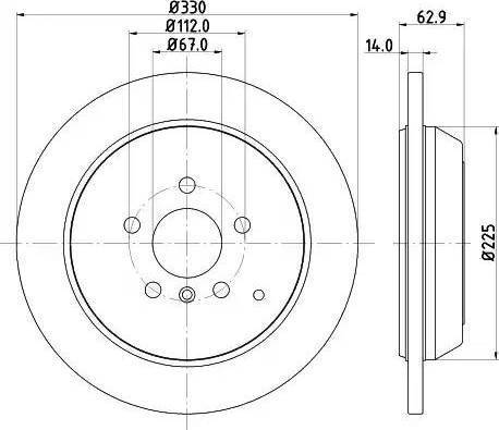 HELLA 8DD 355 122-061 - Brake Disc autospares.lv