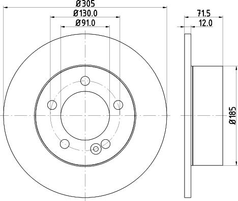 HELLA 8DD 355 117-141 - Brake Disc autospares.lv