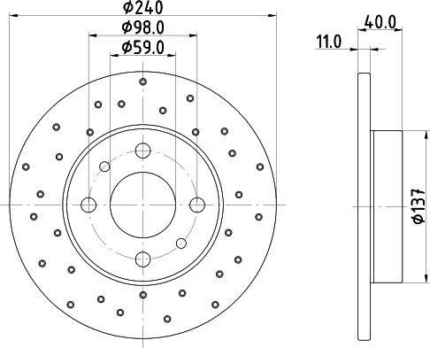 HELLA 8DD 355 134-891 - Brake Disc autospares.lv