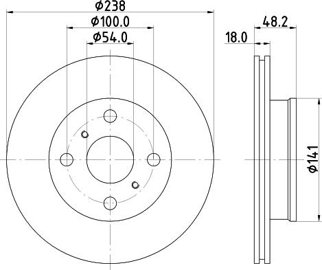 HELLA 8DD 355 133-901 - Brake Disc autospares.lv