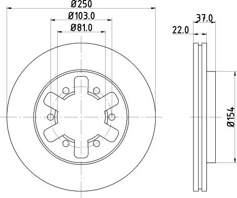 HELLA 8DD 355 133-931 - Brake Disc autospares.lv