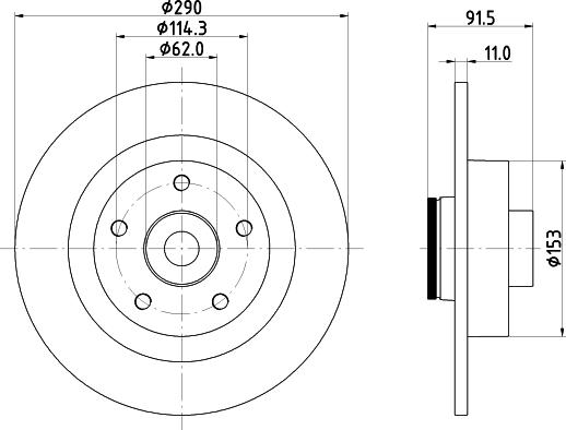 HELLA 8DD 355 133-651 - Brake Disc autospares.lv