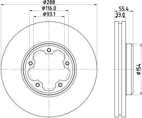 HELLA 8DD 355 133-161 - Brake Disc autospares.lv