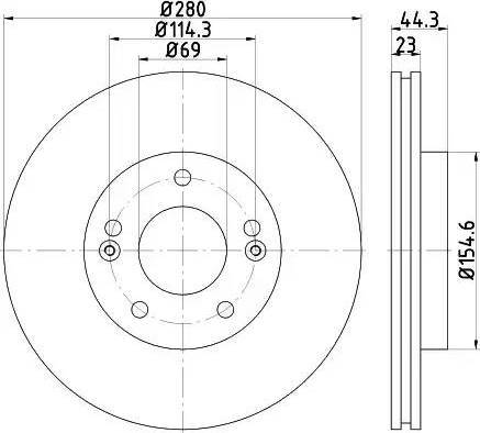 HELLA 8DD 355 129-461 - Brake Disc autospares.lv