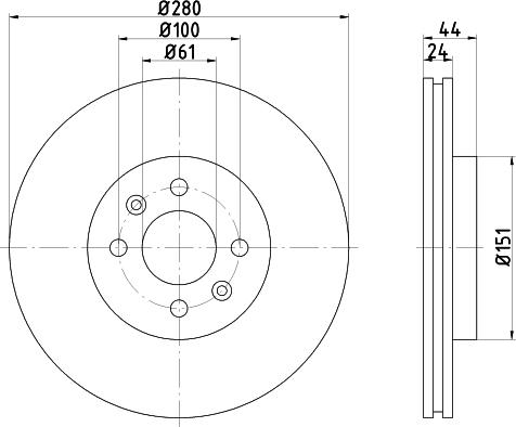 HELLA 8DD 355 124-951 - Brake Disc autospares.lv