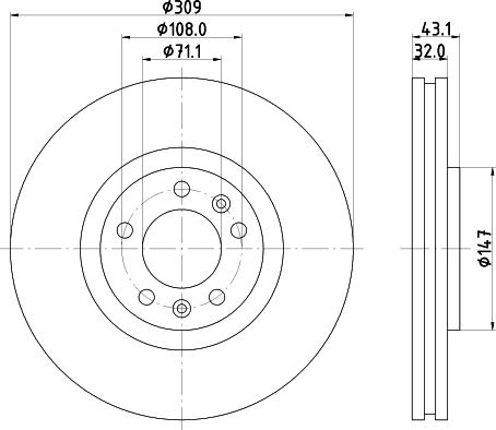 HELLA 8DD 355 124-641 - Brake Disc autospares.lv