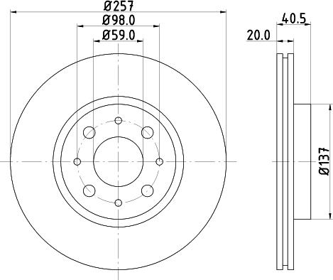 HELLA 8DD 355 124-621 - Brake Disc autospares.lv