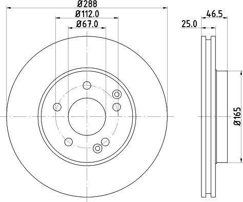 HELLA 8DD 355 124-021 - Brake Disc autospares.lv