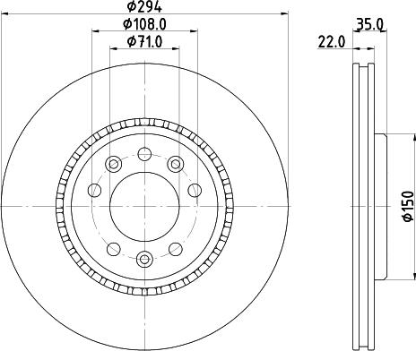 HELLA 8DD 355 125-401 - Brake Disc autospares.lv